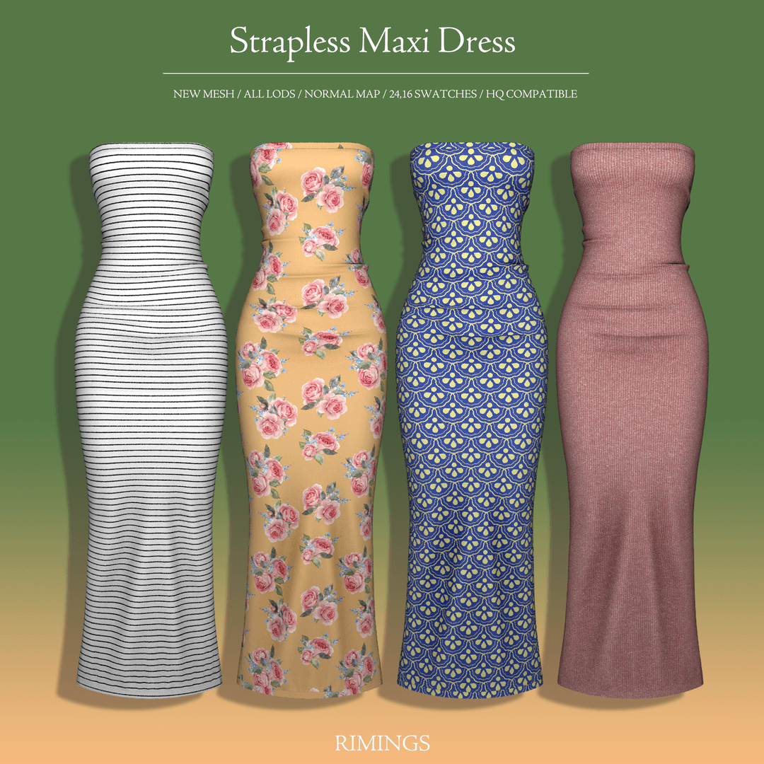 Скриншот мода Платье Strapless Maxi Dress